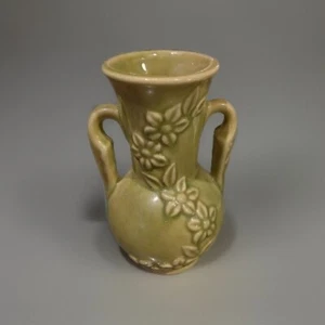 Vintage Shawnee Light Green Floral Vase 875 Daisy Chain Two Handles USA 5" READ - Picture 1 of 8