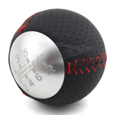 6 Speed Silver JDM Mugen Leather shift knob for HONDA CRZ Type R Civic FA5 FG2 Foto 1 de 4