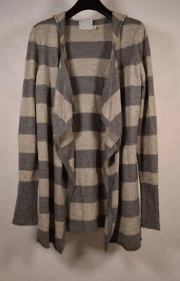 Cárdigan Michael Stars para mujer con capucha lana cachemir rayas gris S  Foto 1 de 4