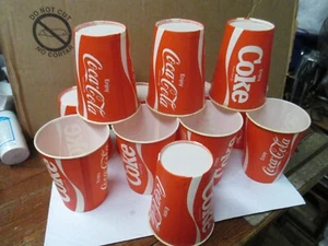 12 tazze di carta vintage Coca Cola/Coca Cola rivestite in cera rosso bianco # 185 fontana Dixie - Foto 1 di 8