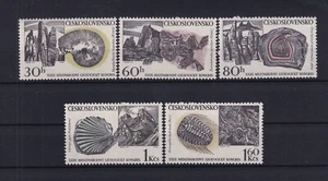 TIMBRE STAMP 5 TCHECOSLOVAQUIE Y&T#1657-61 FOSSILES NEUF**/MNH-MINT 1968~E94 - Imagen 1 de 1