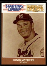 1989 Kenner Starting Lineup Baseball Greats Cards Eddie Mathews Braves