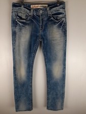 Tailored By Buckaroo Men's Thick Stitch Light Wash Denim Skinny Jeans 32x29