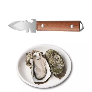 Premium Oyster Shucking Knife with Wooden Handle for Easily Shucking Oysters ... - Picture 1 of 5