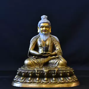 8'' Tibet Great Master Thangtong Gyalpo Guru Buddha Bronze Statue - Picture 1 of 6