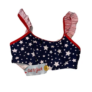 Cat & Jack - Girls Size L (10/12) - American Flag Swimtop - New W/Tags - Picture 1 of 2