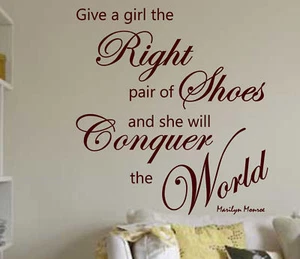 WALL STICKERS MARILYN MONROE Right Shoes WALL QUOTES Wall Art Decal  N46 - Picture 1 of 4