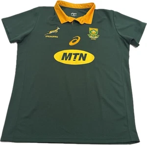 Asics XL South Africa Springboks Rugby Jersey Green - Picture 1 of 8