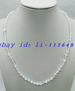 Gargantilla collar con cuentas de ópalo natural piedras preciosas genuinas unisex hombres mujeres 6 mm 18" - Imagen 1 de 6