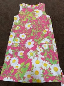 Lilly Pulitzer Originals Girls Dress Size 12 Pink Green  White Daisies Richi - Picture 1 of 9