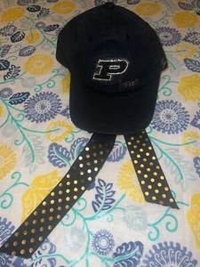 Vintage Youth Zephyr Purdue Boilermakers Hat Sister Adjustable Rhinestone Bow - Picture 1 of 14