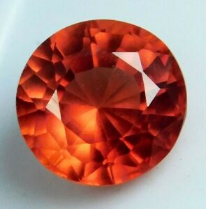 Flawless 4.60 Ct Orange Fire Sapphire Stunning Tanzania Round Gemstone