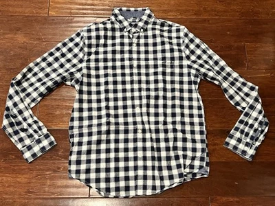 Express Slim Fit Black White Check Plaid Mens Medium Casual Button Up Down Shirt - Image 1 of 4