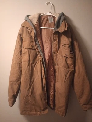 Abrigo Hombre 2XL Marrón Acolchado Cremallera y Broches de Presión con Bolsillos y Capucha Foto 1 de 2