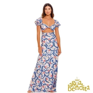 NEU MIT ETIKETT AQUA BENDITA CLARE ROSS BLUMENAUSSCHNITT VOLLE LÄNGE KLEID GRÖSSE M - Bild 1 von 18
