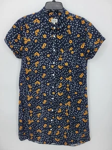 Vestido Camisa Bridge and Burn Mujer Grande Azul Naranja Floral Manga Corta Artístico - Imagen 1 de 7