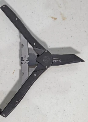 Smith & Wesson Power Glide Knife Rare Collectible Black Tanto - Image 1 of 4