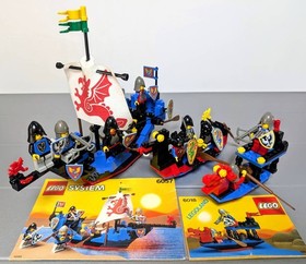 LEGO 6057 Black Knight Ship + 6018 Dragon Ship Minifigures
