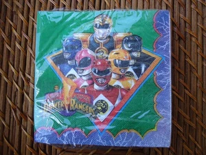 Vintage NOS Power Rangers Papierservietten 16 Stück Packung Party Dekoration Sammlerstücke - Bild 1 von 7