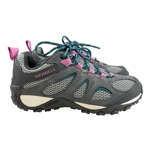 Zapatos de senderismo Merrell Yokota 2 de gamuza/malla con cordones gris/rosa para mujer talla 8” - Imagen 1 de 15