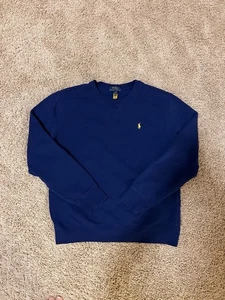 Polo By Ralph Lauren Youth Sz XL (18-20) Orange/Blue Cotton 1/4 Zip Sweater - Picture 1 of 4