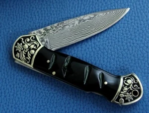 DAMASTMESSER BÜFFELHORN CLASSIC TOPQUALITÄT MIT VG10 KERN ROSTFREI - Bild 1 von 4