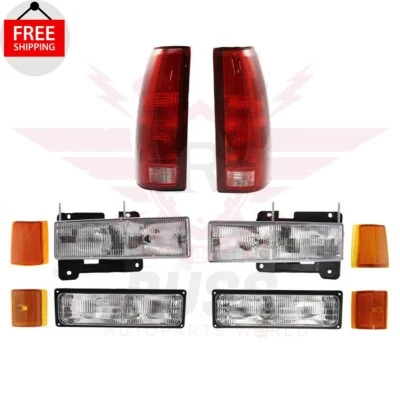 New Front Headlight Kit with Tail Light set of 10PC For 1994-2000 GMC C/K Series - Image 1 of 4