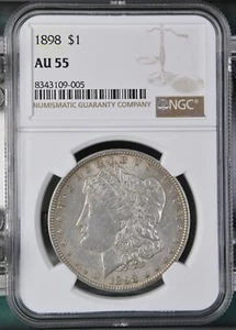 1898 Morgan Dollar NGC Certified AU55 - Picture 1 of 2