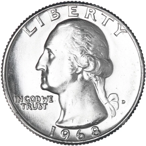 1968 D Washington Quarter BU US Coin Cover