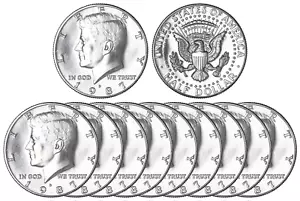 1987-P Kennedy Half Dollar BU Roll 20 US Coin Lot FROM MINT SETS - Picture 1 of 2