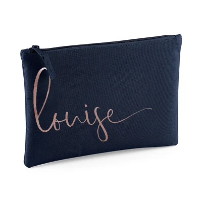 ALL TIED UP MARINEBLAU PERSONALISIERTE SCHMINKTASCHE | Tasche Geschenk Frauen Geburtstag Geschenk | JEDER NAME