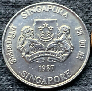 1987 Singapore 20 Cents Coin UNC   High Grade World Coin  #BX84