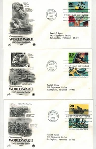 HONRANDO WW2 PATRIÓTICO 1942-1992 CONJUNTO DE 5 PARES (10) SELLOS "EN LA BATALLA" - Imagen 1 de 2