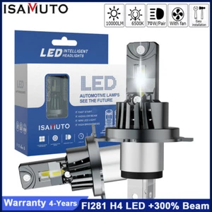 Kit de bombilla de faro LED ISAMUTO H4 9003 haz alto bajo 10000LM blanco súper brillante - Imagen 1 de 9
