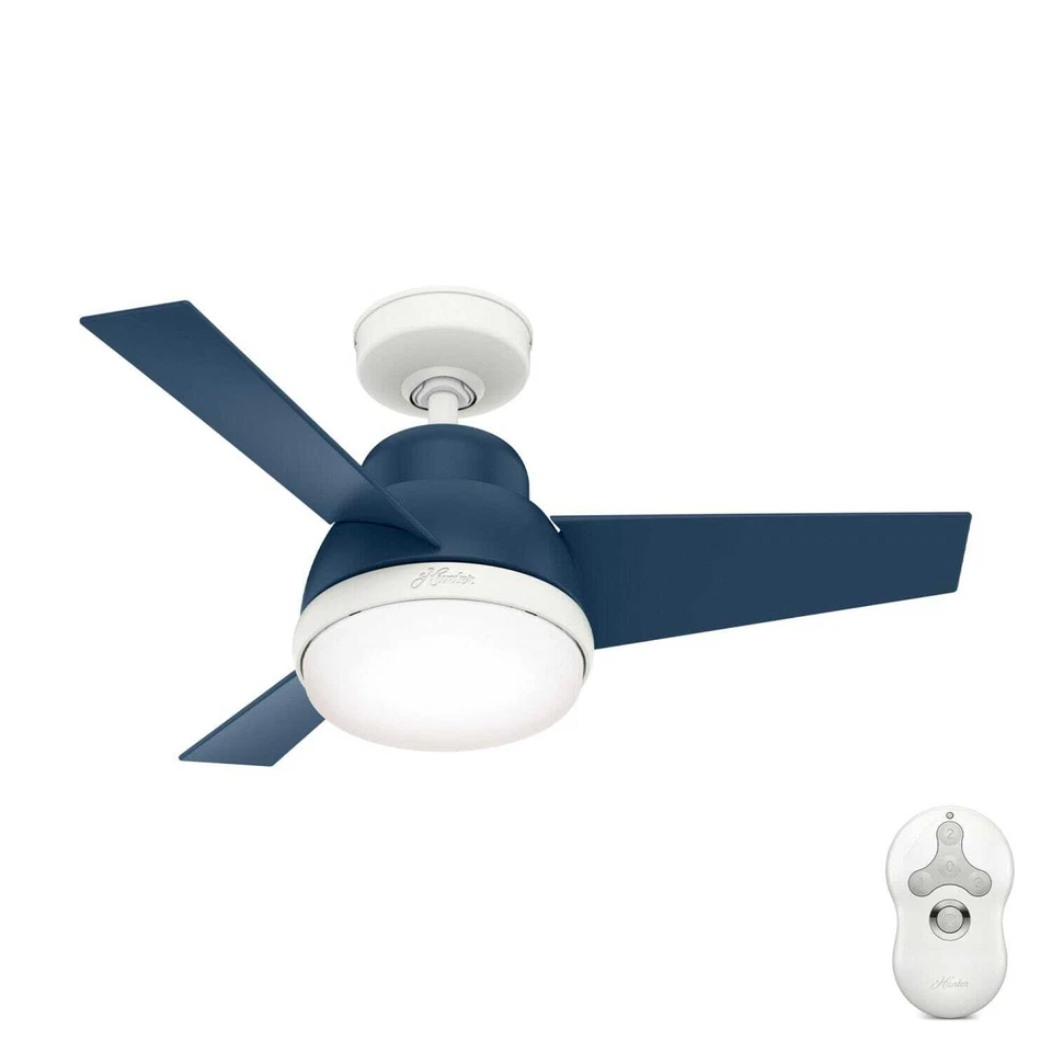 Hunter 36" Valda Ceiling Fan w LED Light Casual Modern Small Kids Room w/ Remote - Image 1 of 1