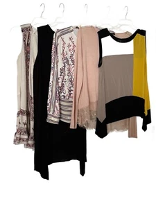 BCBGMAXAZRIA Damen 2 Kleider 3 Blusen Paket Posten Designer gebraucht groß gebraucht in einwandfreiem Zustand - Bild 1 von 12