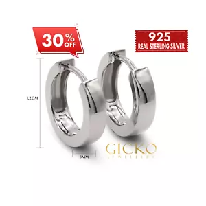 Klapp Creolen Silber 925 - Sterlingsilber Kreolen-Rund Ohrringe Für Damen (Paar) - Bild 1 von 6