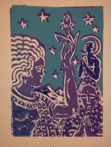 Original Mid Century Modern Silkscreen By Listed Los Angeles Artist William Brun - Picture 1 of 6