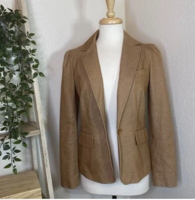 MARC JACOBS ЖЕНЩИН BLAZER КУРТКА КОРИЧНЕВЫЙ/ЖЕЛТОВАТО-КОРИЧНЕВЫЙ РАЗМЕР 6 ДЛИННЫМ РУКАВОМ - Изображение 1 из 4