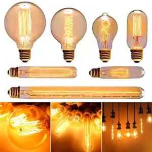 Screw connector Ball light Glass Vintage Retro Bulb Edison Lamp Filament - Picture 1 of 28