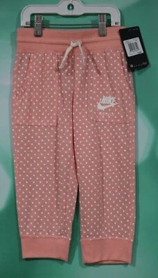 NWT Nike Girls Elastic Waist Knit Cuff Bleached Coral Capri's Size 6X MSRP $34 - Image 1 of 3