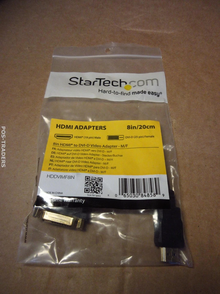 STARTECH HDDVIMF8IN Male HDMI to Female DVI-D Video Cable Adapter NEW NEU NUOVO - Bild 1 von 4