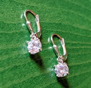1 Paar Ohrhänger Ohrringe Echt Silber 925 Zirkonia klar weiß Juwelier Qualität - Bild 1 von 4