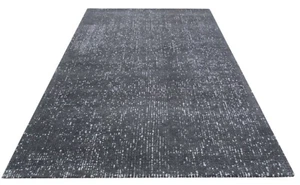 Tappeto 100% LANA Nero Grigio 160X230 CM Design Per Soggiorno Hand-Tufted T792 - Bild 1 von 5