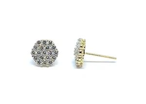 Pendientes de pernos de zirconio cúbico de oro liso ADIRFINE 10K - Imagen 1 de 2