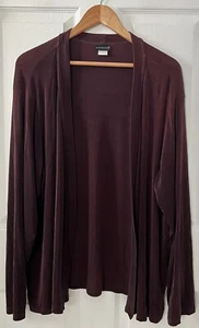 Cárdigan Suéter Citiknits Mujer 1X Tejido Ajustado Frente Abierto Marrón Manga Larga EE. UU. - Imagen 1 de 10