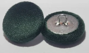 Dark Green Velvet Fabric Buttons, 16mm, 18mm, 20mm, 23mm, 25mm, 31mm, or 37mm - Picture 1 of 6