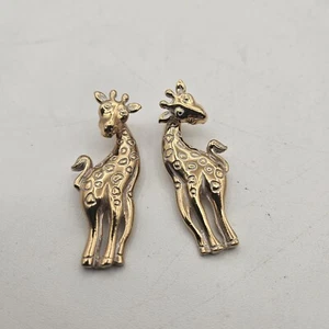 Fabelhafte Avon Vintage goldfarbene süße Gelenkgiraffe Ohrhänger - Bild 1 von 6