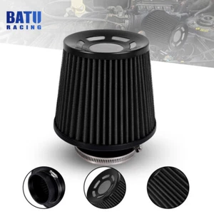 Filtro de cono de admisión de aire de alto flujo negro completo de 3" 76 mm para automóvil/camión/SUV - Imagen 1 de 12