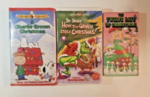 6 Christmas VHS Movies Lot - How the Grinch Stole Christmas, Charlie Brown - Picture 1 of 2